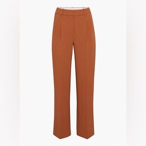 Aritzia Wilfred Effortless Crepe Pleated Pants - Anise Brown - Size 6 Short